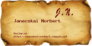 Janecskai Norbert névjegykártya